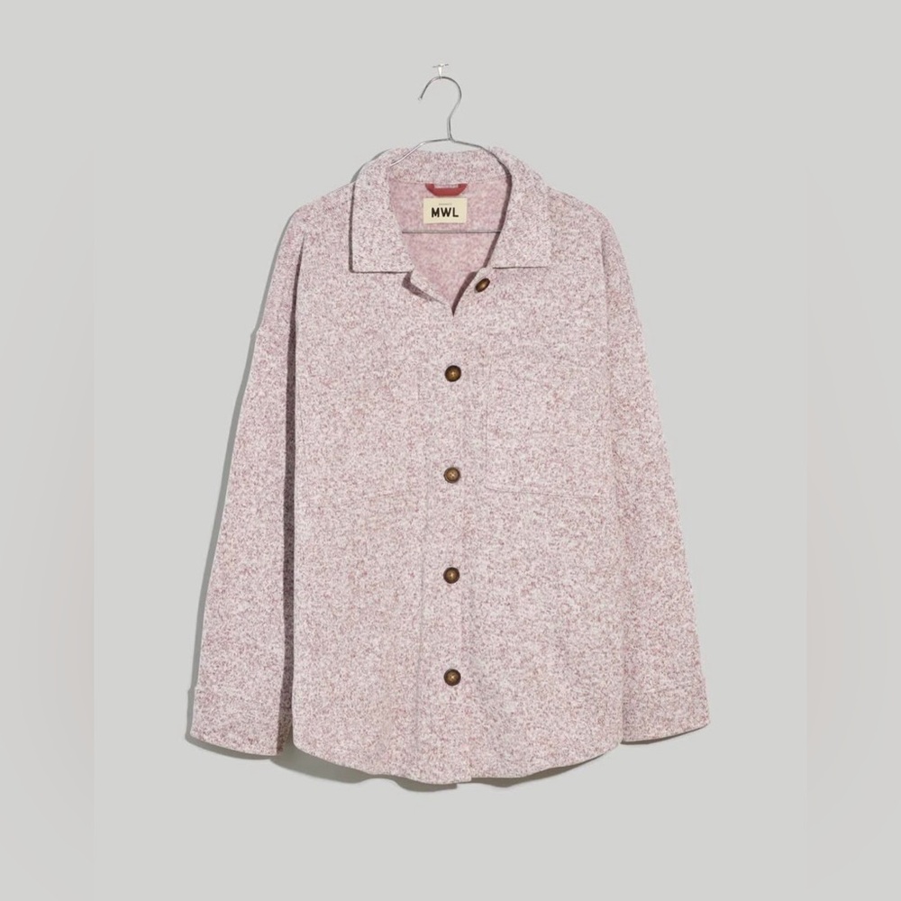 Madewell MWL (Re)sourced Pink Fleece Shirt Jacket